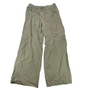 LOFT Wide Leg Utility Pants Sage Green Cotton Lyocell Women's Size Medium